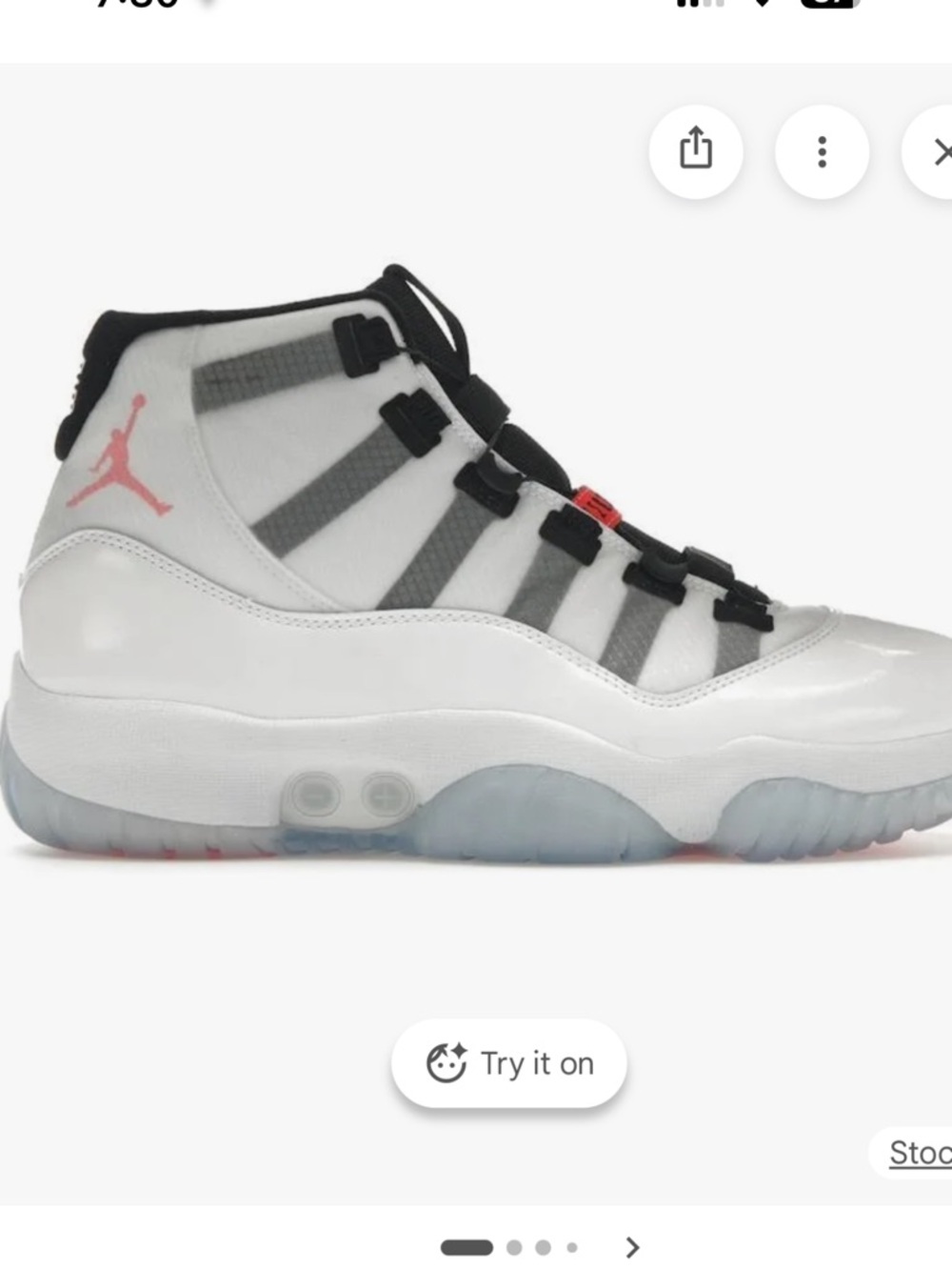 Jordan Air 11 Adapt Sneakers Version 1.0 2010 men's — White with Pink Accent